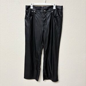 J. Crew Wide Leg Slim Faux Leather Pants Black Womens Size 31